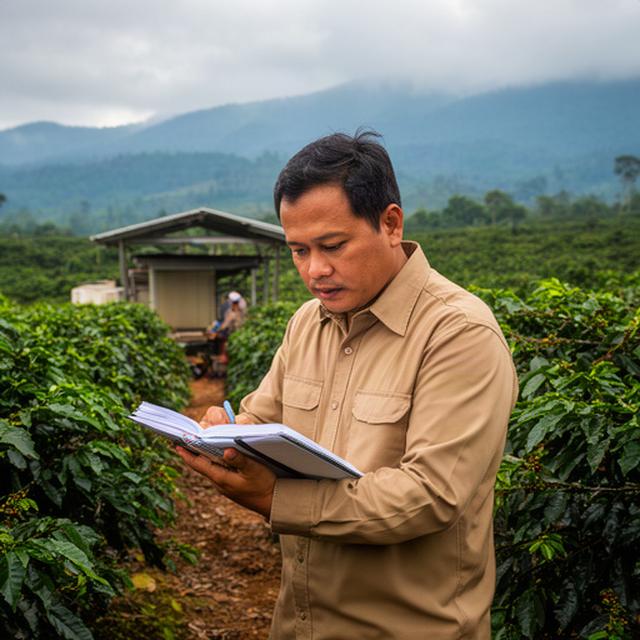 Tje Citrajaya meninjau catatan operasional perkebunan di Sumatera Selatan